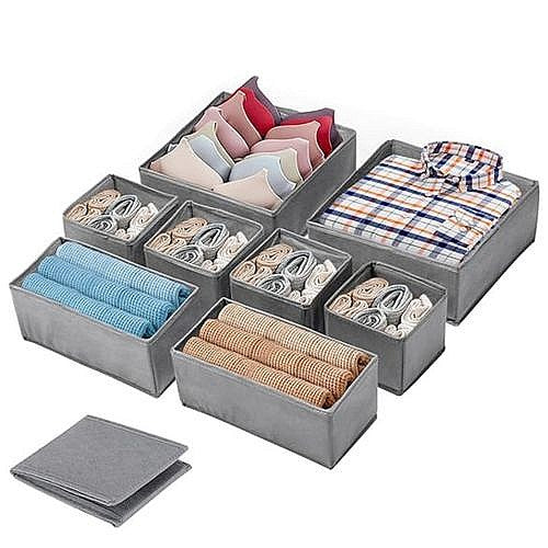 Lot de 8 Organiseurs de Rangement Gris