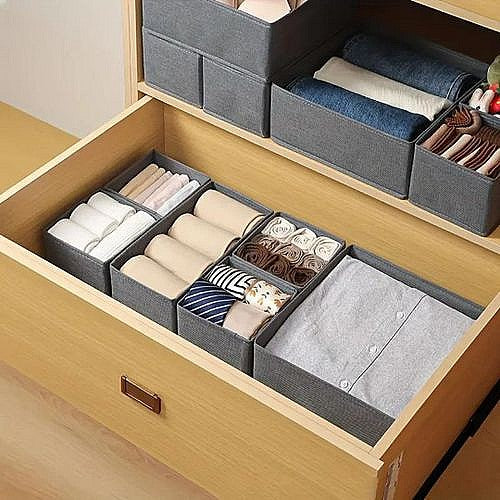 Lot de 8 Organiseurs de Rangement Gris